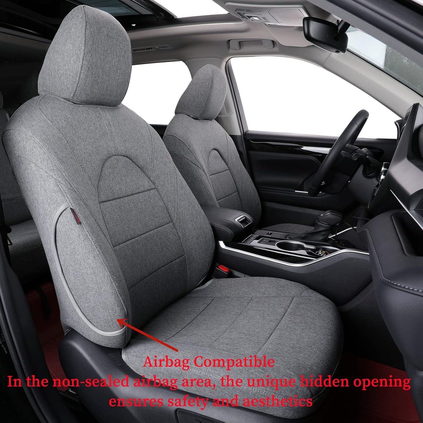 coverdream Custom Seat Covers Compatible with Select Toyota Camry Hybrid XLE,Hybrid XSE 2018 2019 2020 2021 2022 2023 Models (Gray,Full Set)