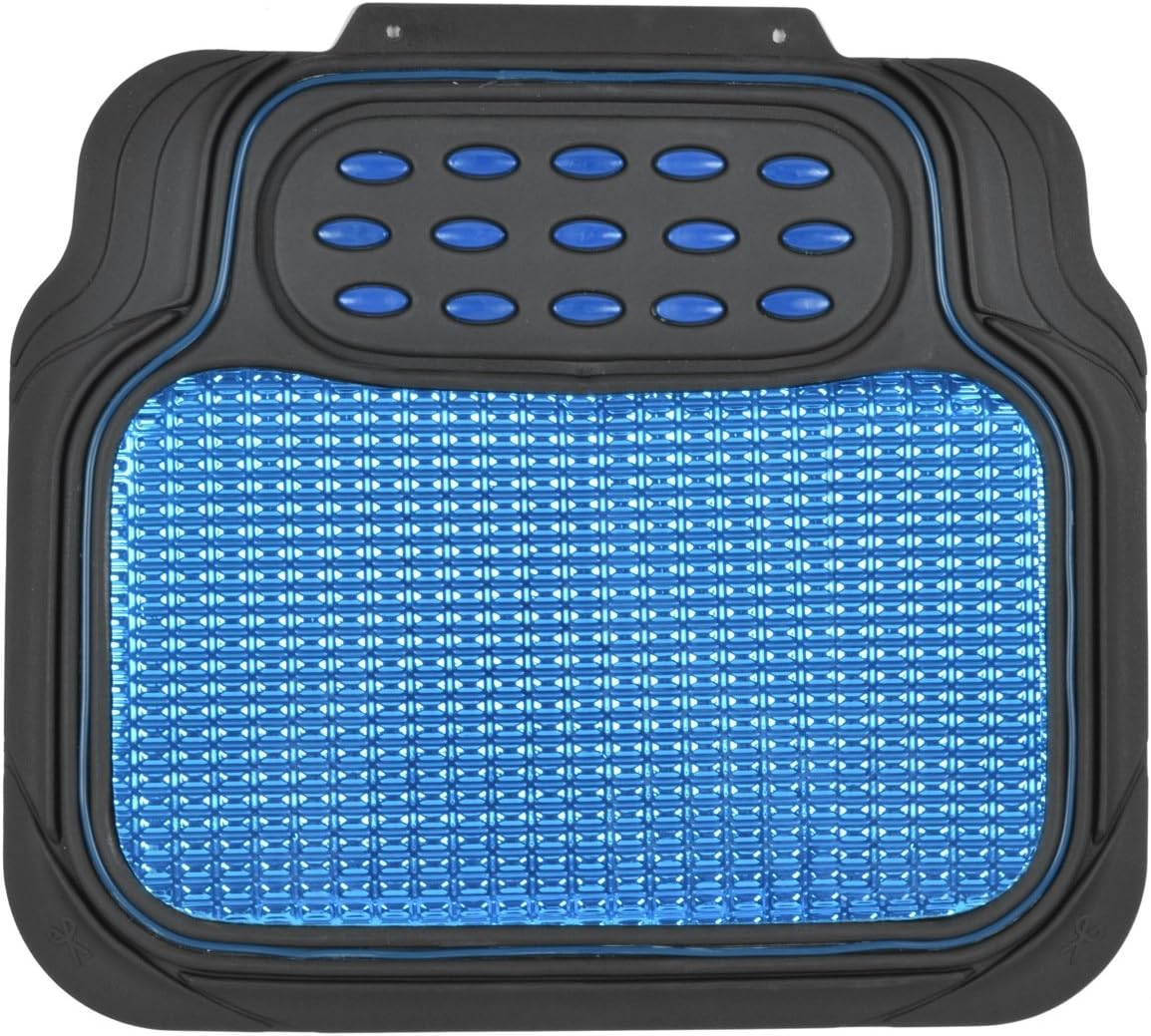 Blue All Weather Heavy Duty Universal Fit Car Floor Mats Interior Liners for Auto Van Truck SUV, Heavy Duty All Weather Protection