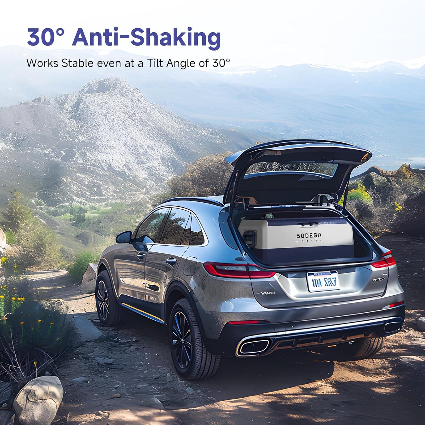 BODEGACOOLER 12 Volt Car Refrigerator,64 Quart Portable Car Freezer Fridge Bluetooth Control,(60L) -4℉-68℉ Electric Cooler 12/24V DC and 100-240V AC for Travel,Camping,RV,Boat Road Trip Tailgating