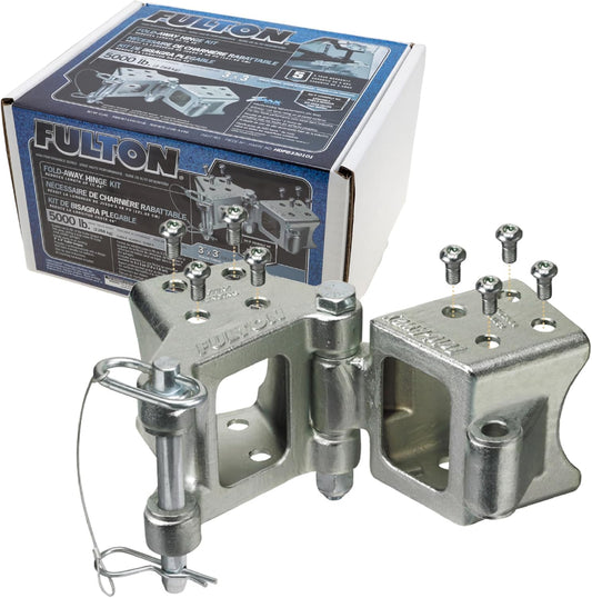 Fulton HDPB330101 Fold-Away Hinge Kit, Bolt On, 5,000 lbs. Capacity, 3 Inch x 3 Inch, Silver, Includes all mounting hardware