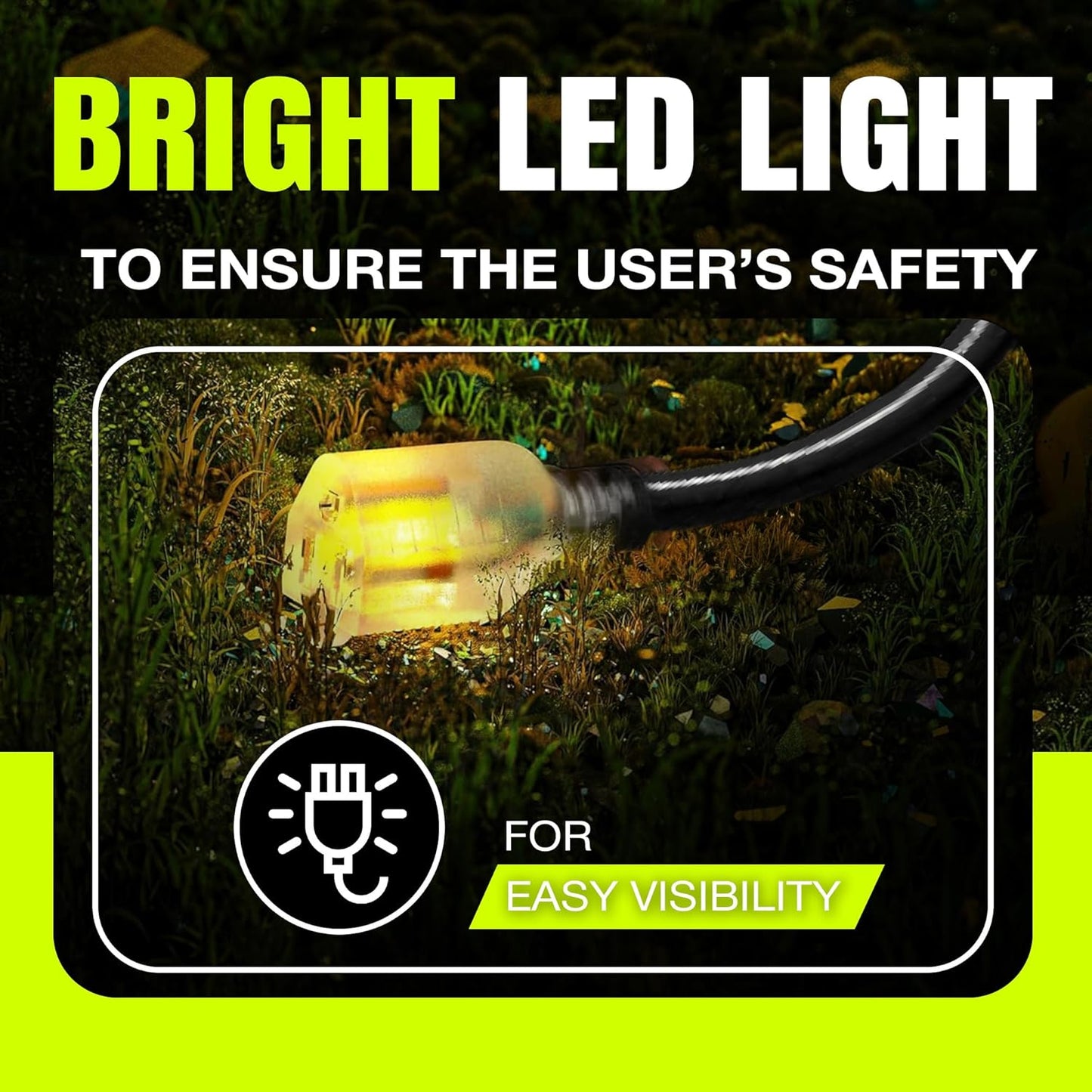 100ft Outdoor/Indoor Extension Cord 16/3 Gauge Heavy Duty 3 Prong SJTW, Waterproof, Flexible Cold-Resistant Long Power Cord,10A 125V 1250W, Black by LifeSupplyUSA