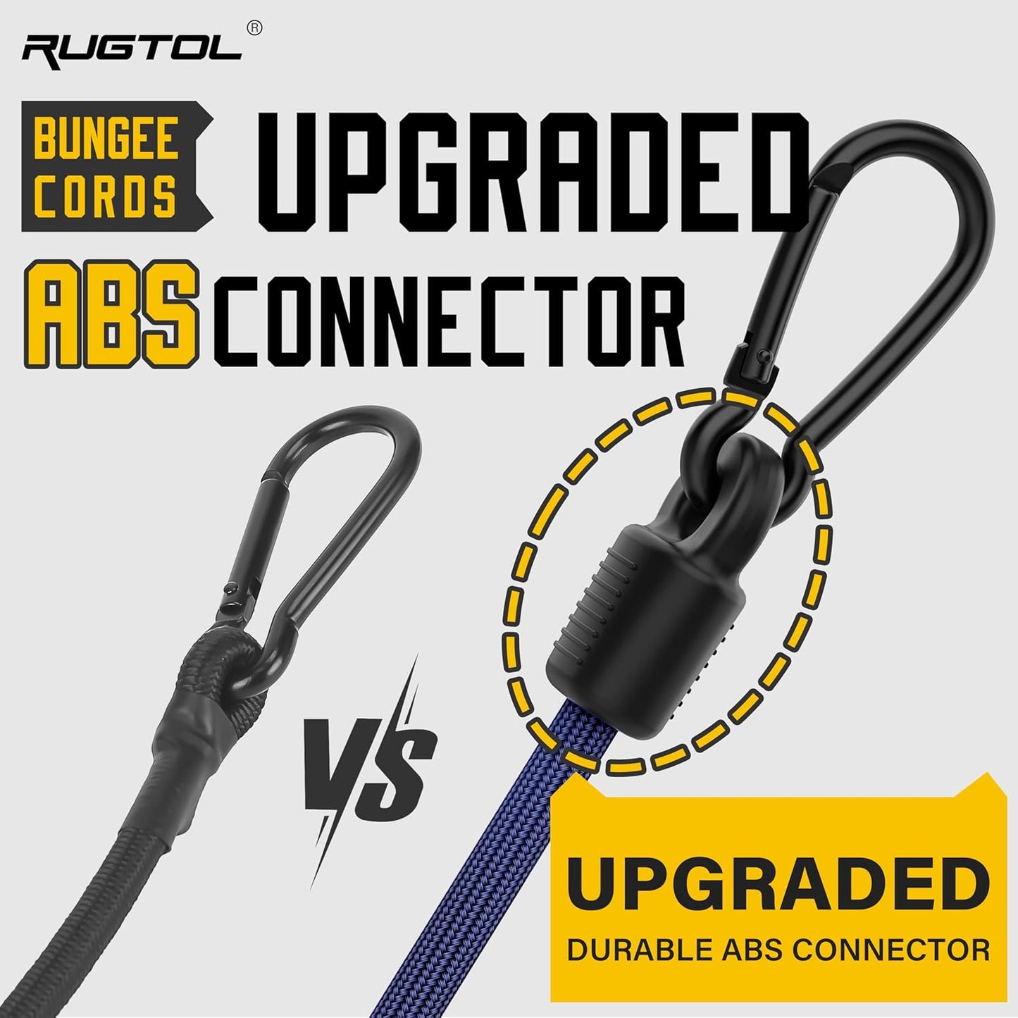 Bungee Cords with Hooks, 48 Inch Adjustable Blue Bungee Cords with Carabiner Heavy Duty Outdoor, 8mm Thick Easy to Adjust Bungee Rope UV Resistant for Truck Bed, Bike Rack, Trash Can, Moving, 6 Pack