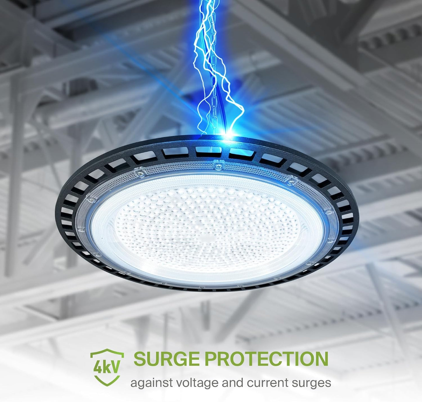 ASD LED High Bay UFO Light Fixture, Commercial Shop Lighting | Plug & Play Cable, IP65 Waterproof, ETL Listed | 200W 23900LM 5000K 100-277V | Warehouse, Garage, Workshop, Barn Lamp | Black, 6 Pack