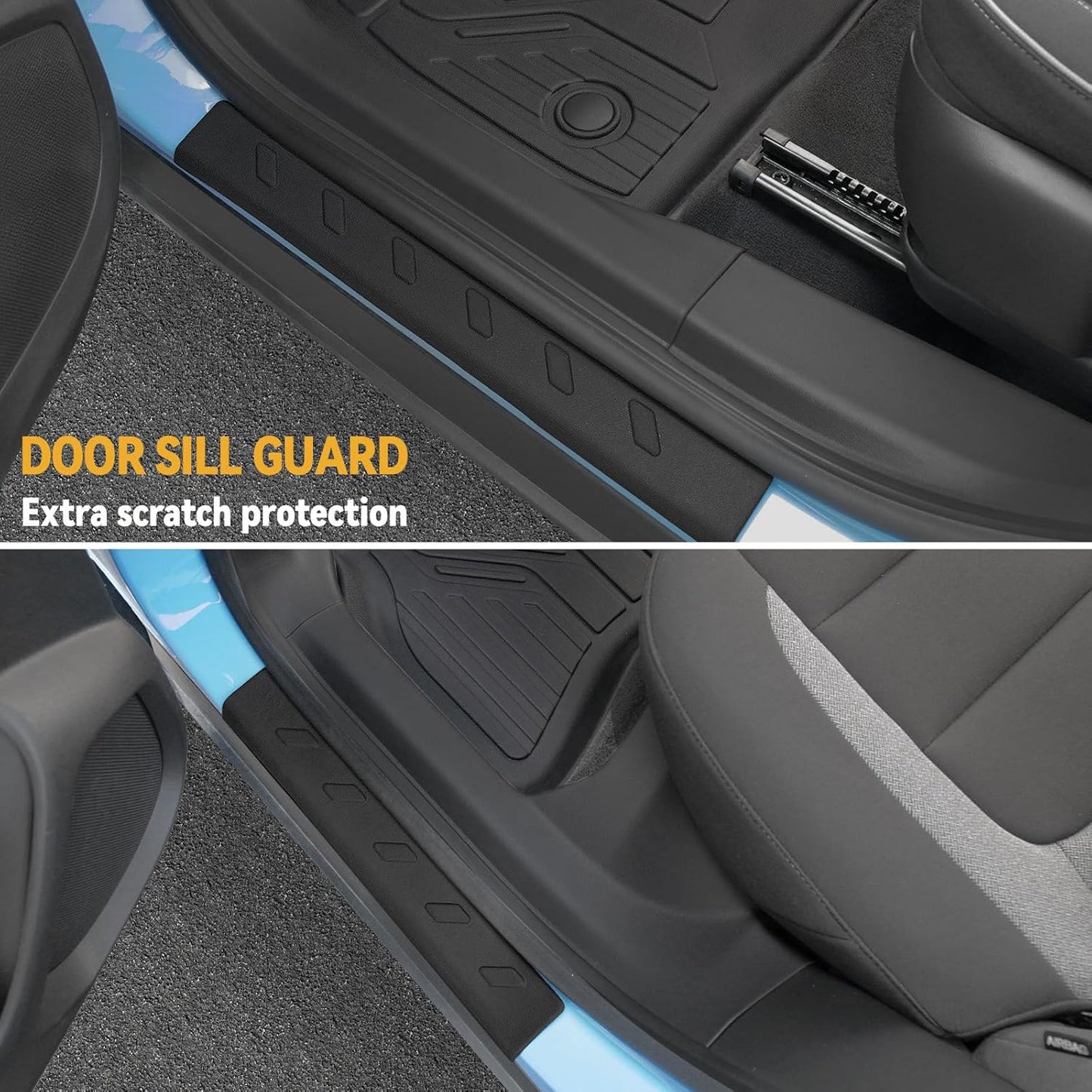 Floor Mats Set for Chevy Trailblazer AWD 2026 2025-2021 Accessories, Full Coverage All Weather Floor Mats Cargo Mat with Backrest Protectors & Door Sill Guards(Not for FWD)