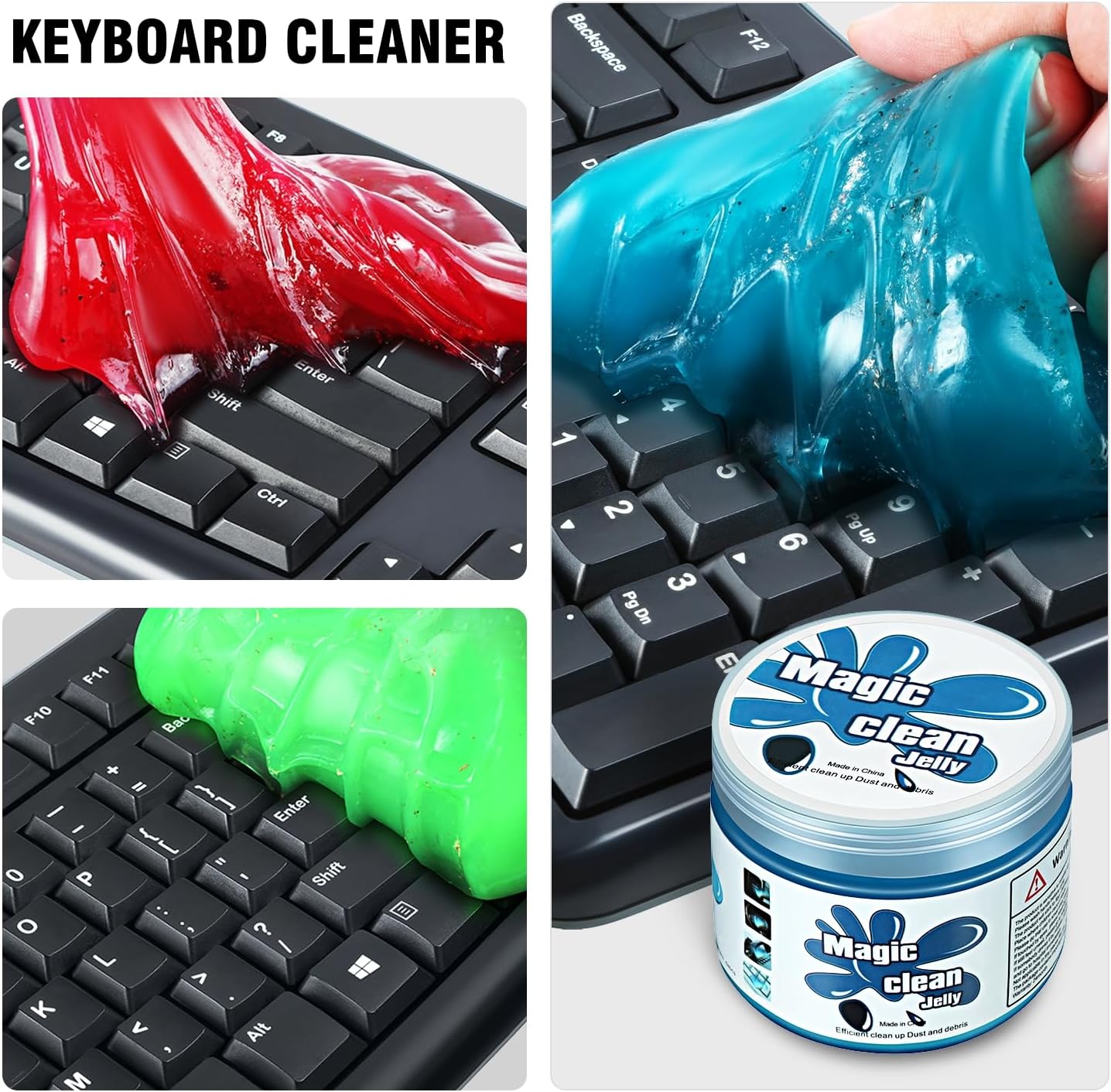 DNA MOTORING 3 Pack Car Cleaning Gels Auto Detailing Tools Cleaning Putty Car Interior Cleaner, Car Jelly Cleaner, Keyboard Cleaner, Car Cleaning Supplies Car Gifts for Men Women, TOOLS-00149