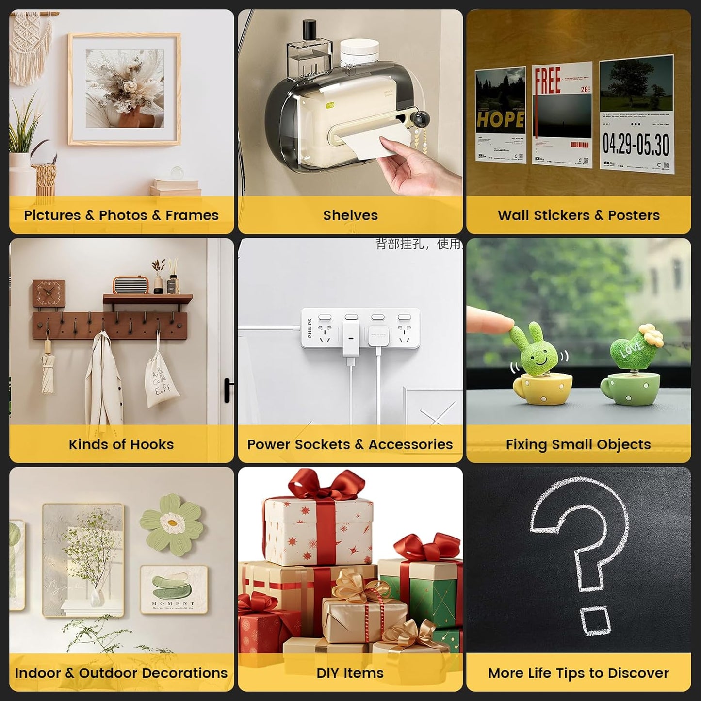 Double Sided Tape Heavy Duty Adhesive Tape Mounting Tape, Wall Sticky for Hanging, Nano Two Sided Tapes Strong Removable Wall Sticky Strips for Car, Home, Office - 19.7FT x 0.5IN