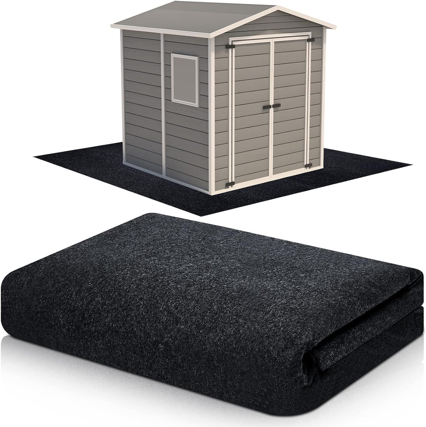 Haull Outdoor Storage Shed Floor Moat Waterproof Outdoor Carport Mat Thickened Soft Patio Furniture Pad Washable with Non Slip Backing, Storage Shed Not Included(2 x 5 ft)