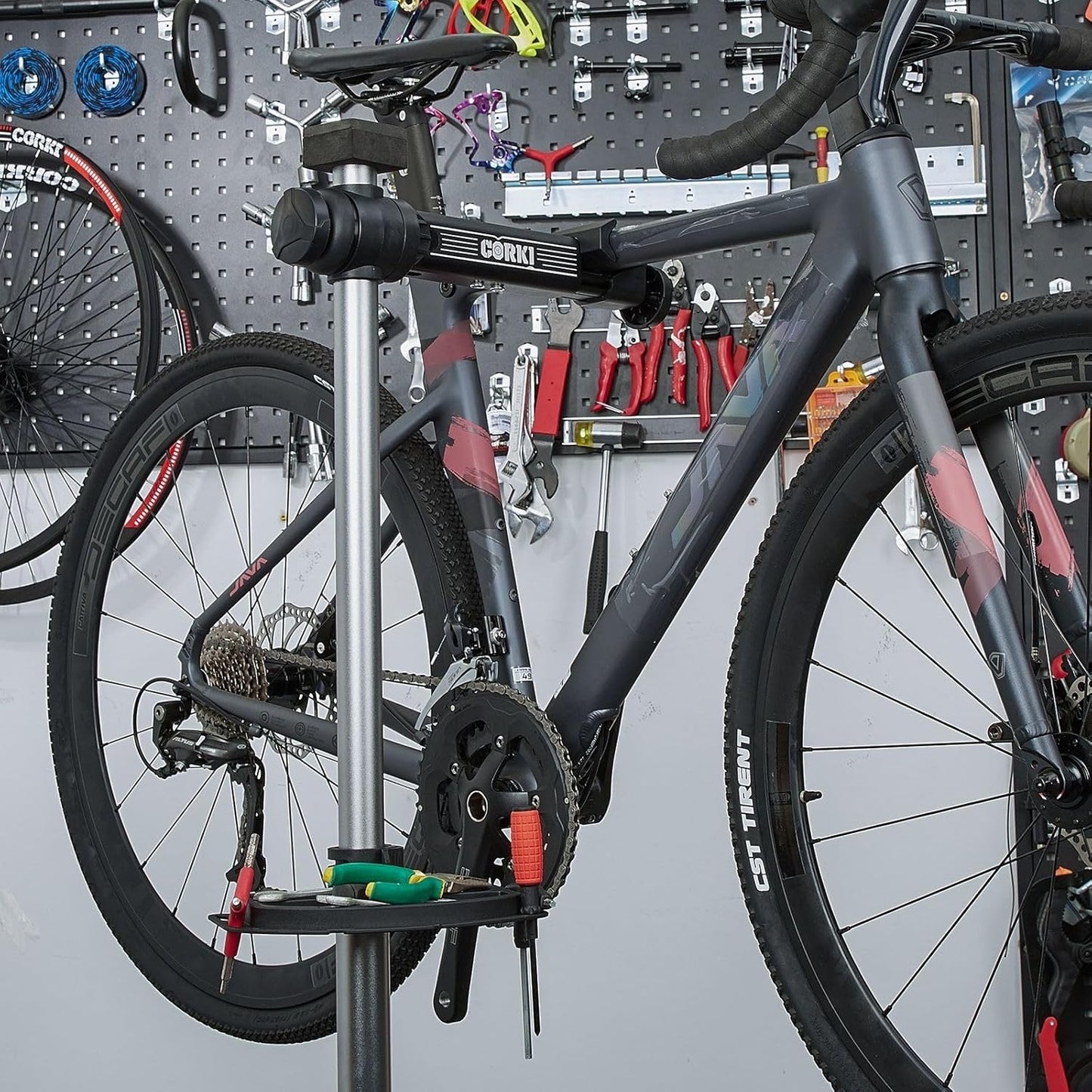 corki Cycles Bicycle Repair Stand Maintenance Work Stand - Max 38Kg or 83.8 lbs Home Portable Bike Mechanics Workstand