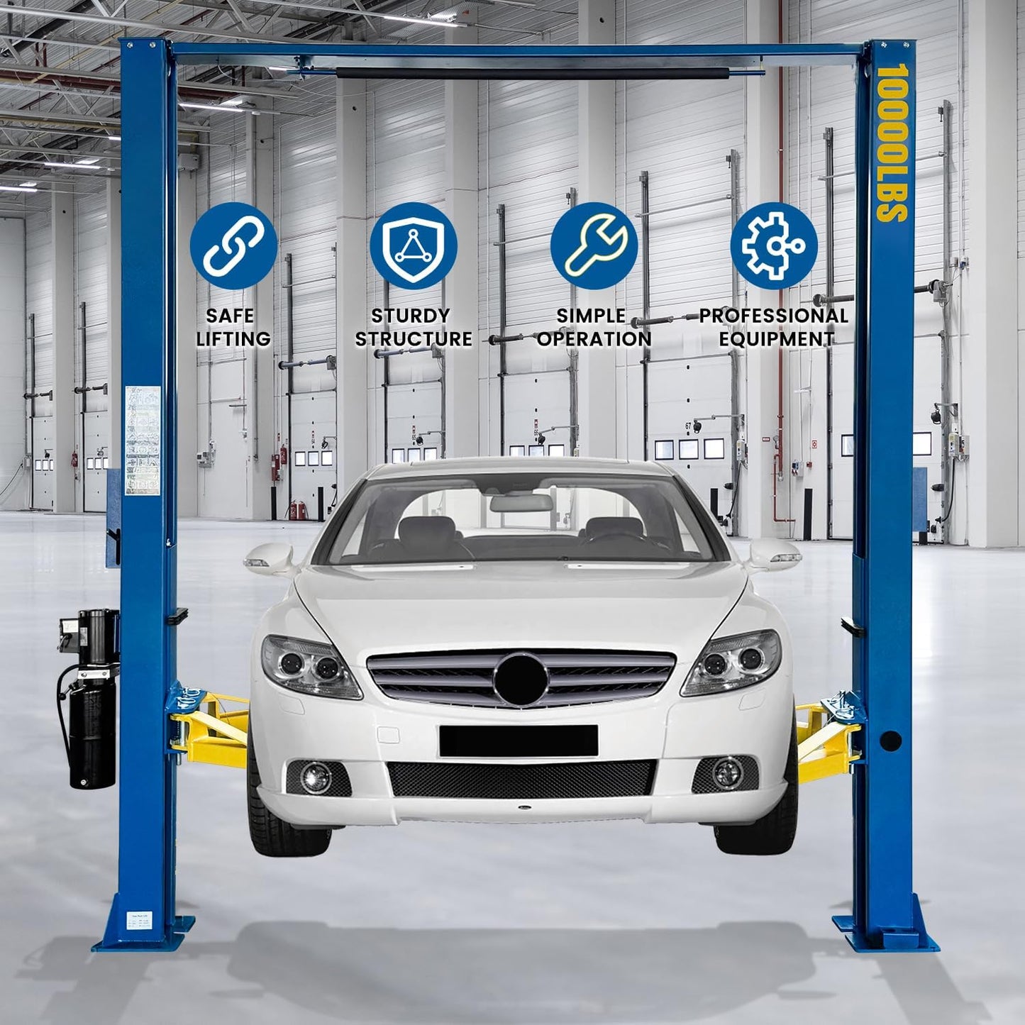 110V Two Post Car Lift 10,000 LBS Overhead Heavy Duty 2 Posts Auto Hoist Truck Lift for Garage