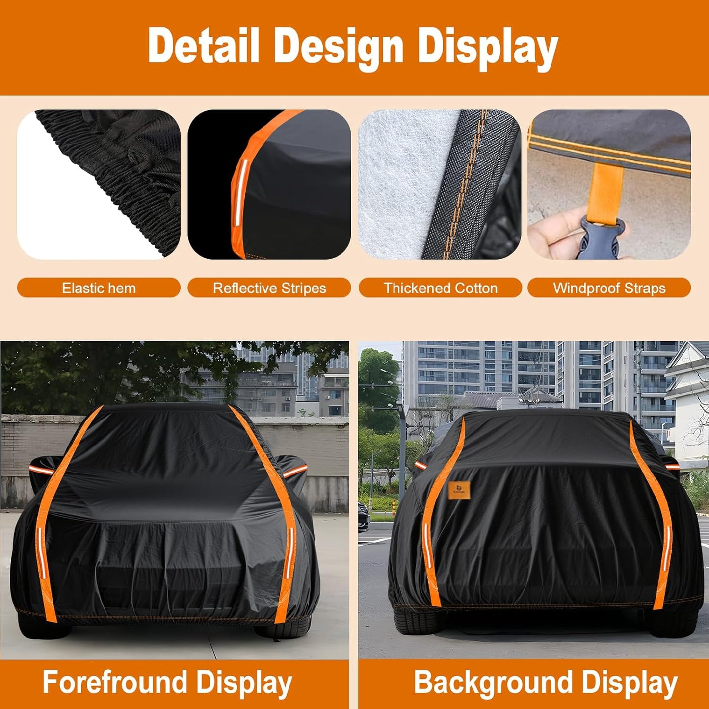 Hatchback Car Cover Waterproof All Weather for Automobiles Compatible with Audi A1 S1, BMW i3, Honda Fit UV Protection Sun All Weather Outdoor Fit Compact Cars for Hatchback 157 ’’