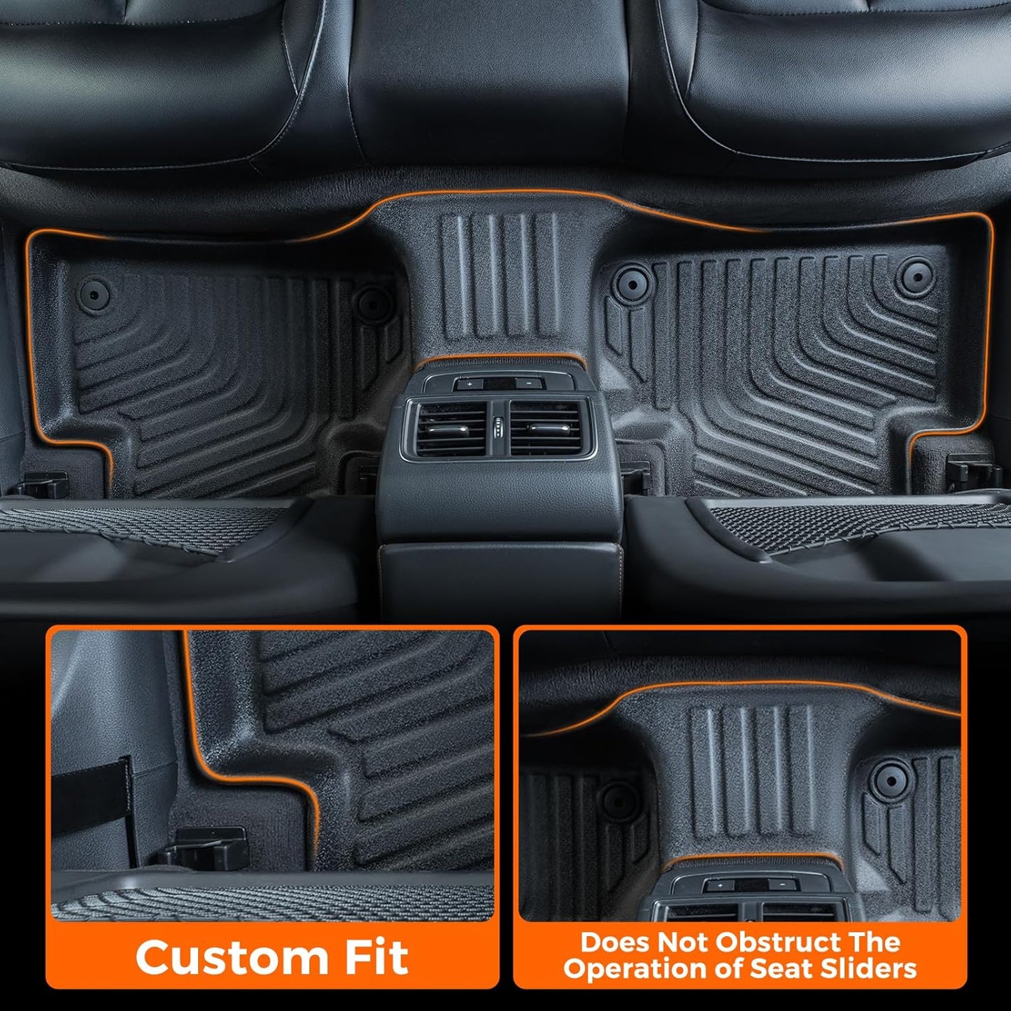 DrCarNow Floor Mats for Audi Q5/SQ5 2018-2025, All Weather Car Floor Mats for Audi SQ5 & Q5 Accessories Cargo Liner Trunk Liner Custom Fit TPE 4-Piece Black 2025 2024 2023 2022 2021 2020 2019 2018