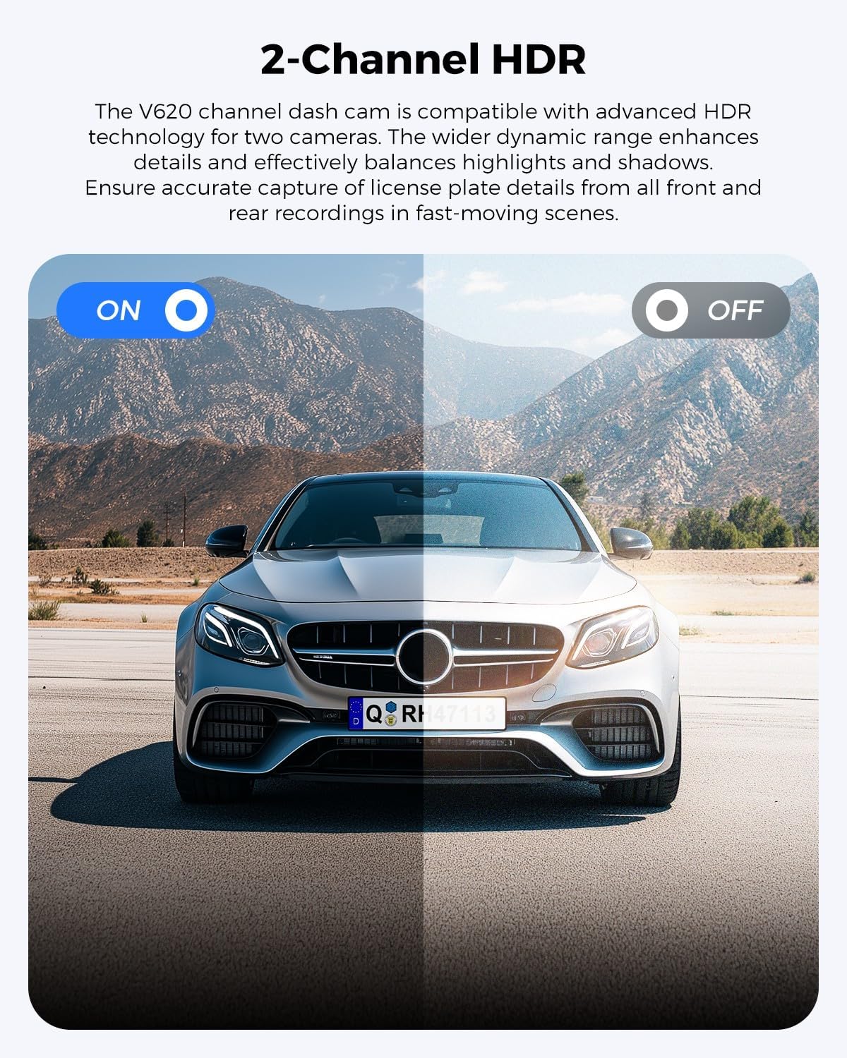 Dash Cam Front and Rear: 4K+1080P FHD Dual Dash Camera for Cars with Night Vision, 2 Channel HDR Dash Camera, 24H Parking Mode Car Camera, Built-in GPS, WiFi 6, Free 64GB Card