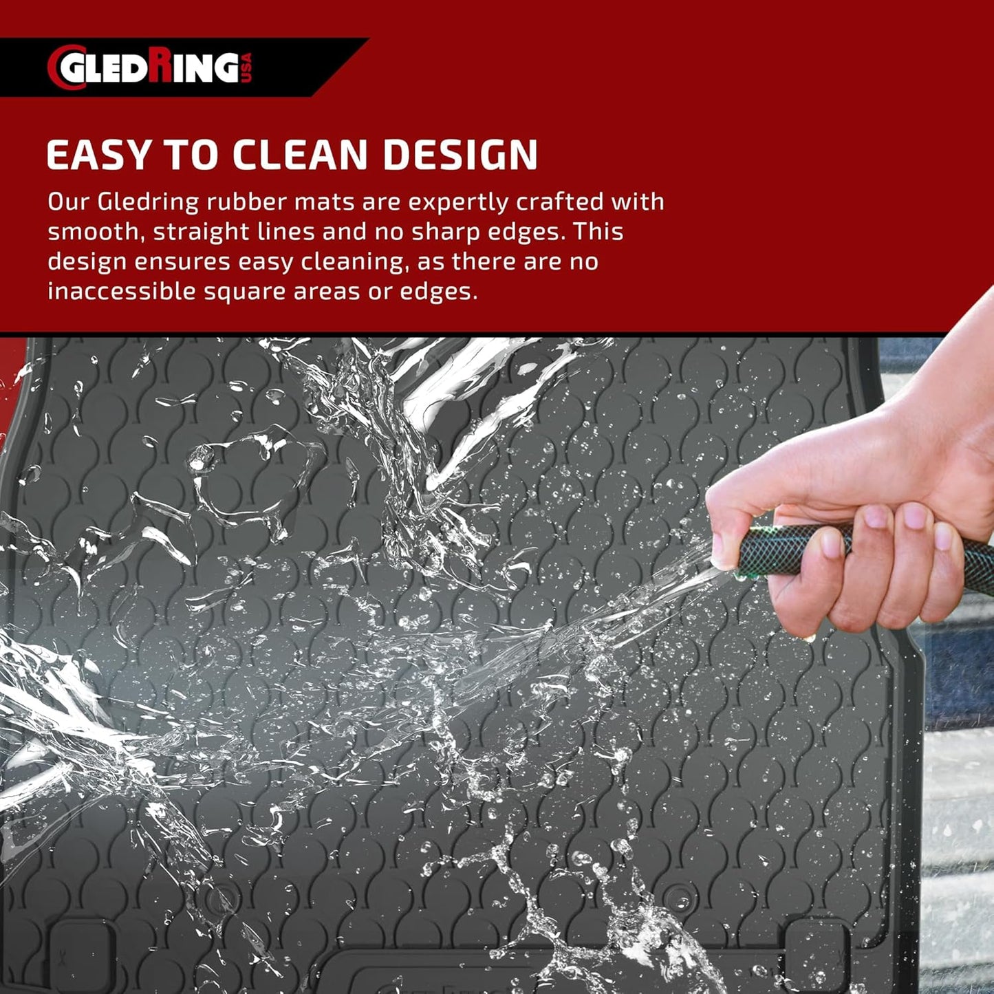 Gledring USA All-Weather Rubber Floor Mats Intended for Mercedes Benz E Class/E63 AMG/E63 AMG S (W212) 2014-2016, No Trimming Required, Tailored Custom Fit, Protects from Rain, Mud and Snow.