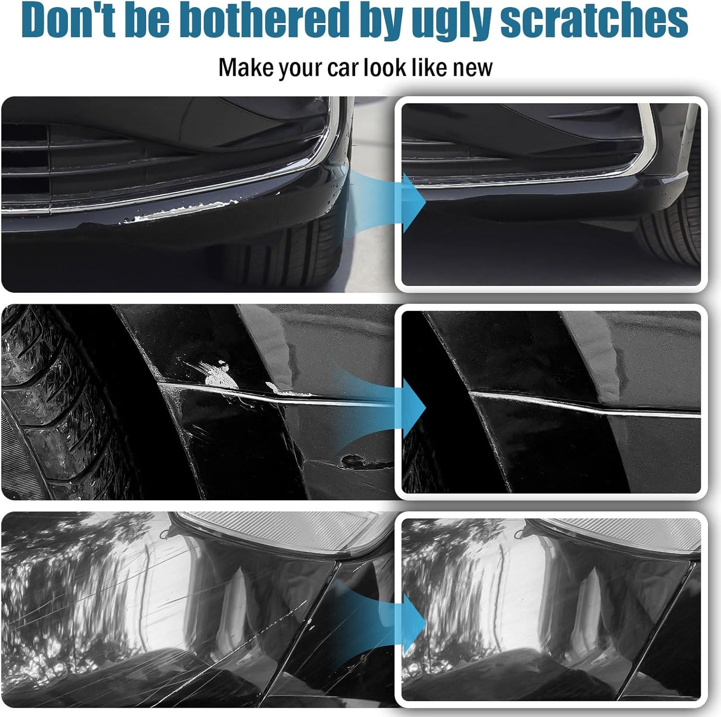 Black Touch Up Paint for Cars, Car Scratch Repair Pen, Color Accurate Automotive Paint with Varnish Clear Coat Pen Quick and Easy Fix Vehicles Chip Rim Scuff Repair