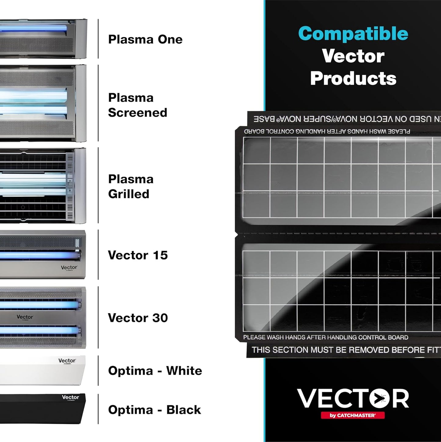 Catchmaster Vector Trap Replacement, UV Light Fly Traps for Home, Unscented Sticky Gnat Glue Boards for House, UV Lamp Insect & Mosquito Killer Refill, Adhesive Bug Light Boards, 12-Pack Black