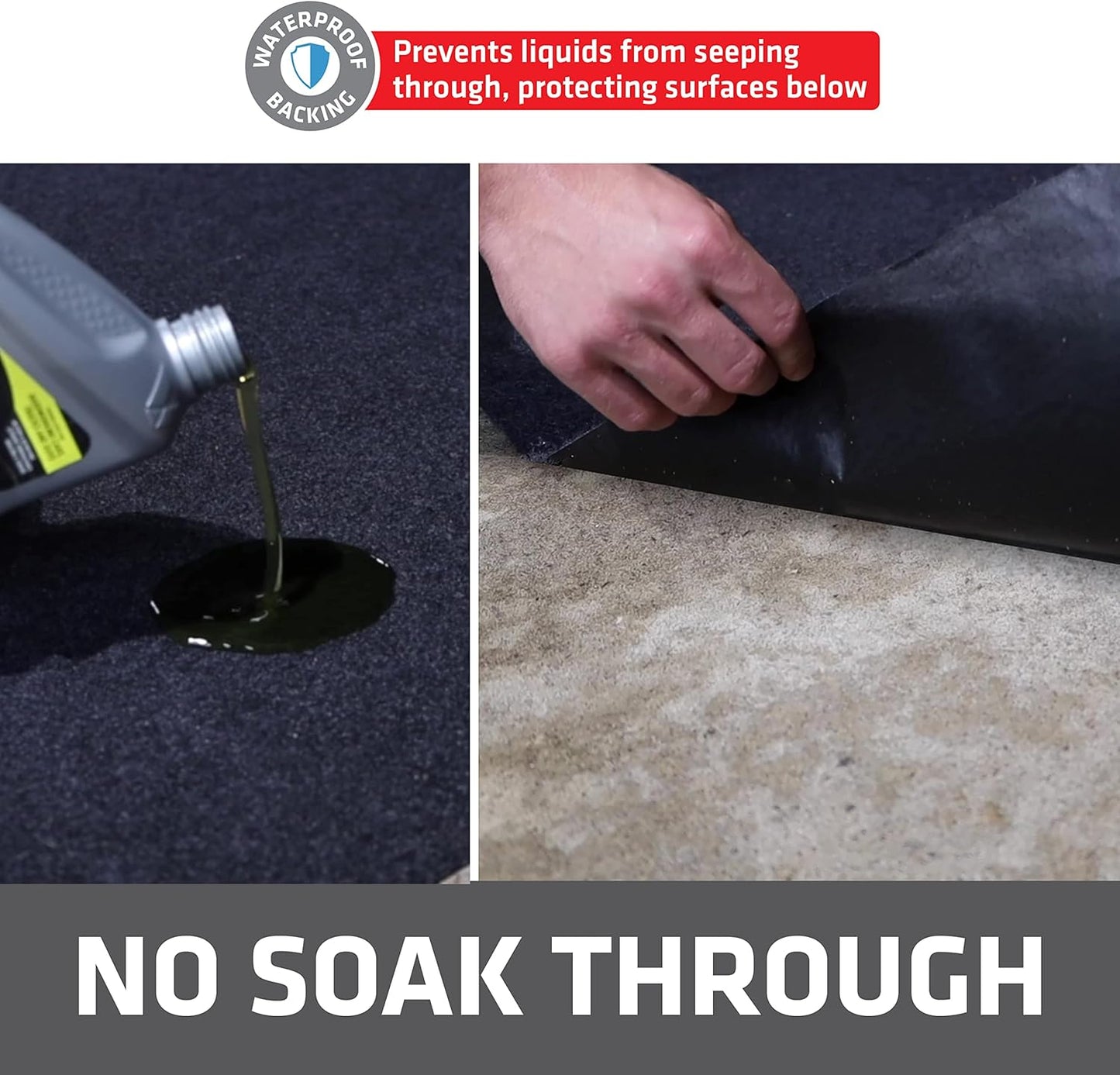 Drymate Oil Spill Mat (29" x 36"), Premium Absorbent Oil Pad, Reusable, Washable, Durable, Waterproof Backing Contains Liquids, Protects Garage Floor Surface (USA Made)