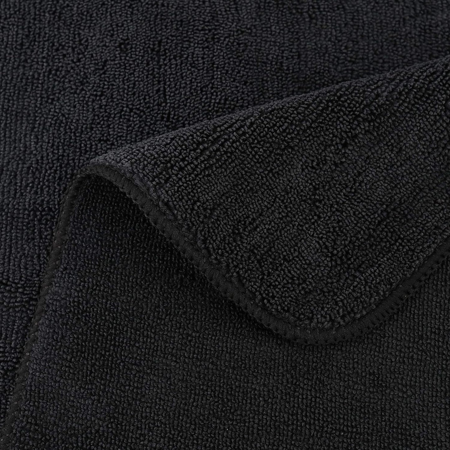 POLYTE Premium Microfiber Cleaning Towel,16 x 16 in, 12 Pack (Black)