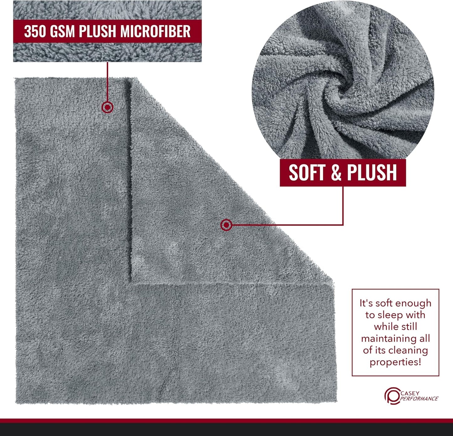 Microfiber Cleaning Cloth - The Gray Beast Towels, Streak-Free Cleaning Rags for Car Wash and Housekeeping, Ultra-Absorbent with Cut Edges to Avoid Scratches (Pack of 5, 16"x16")