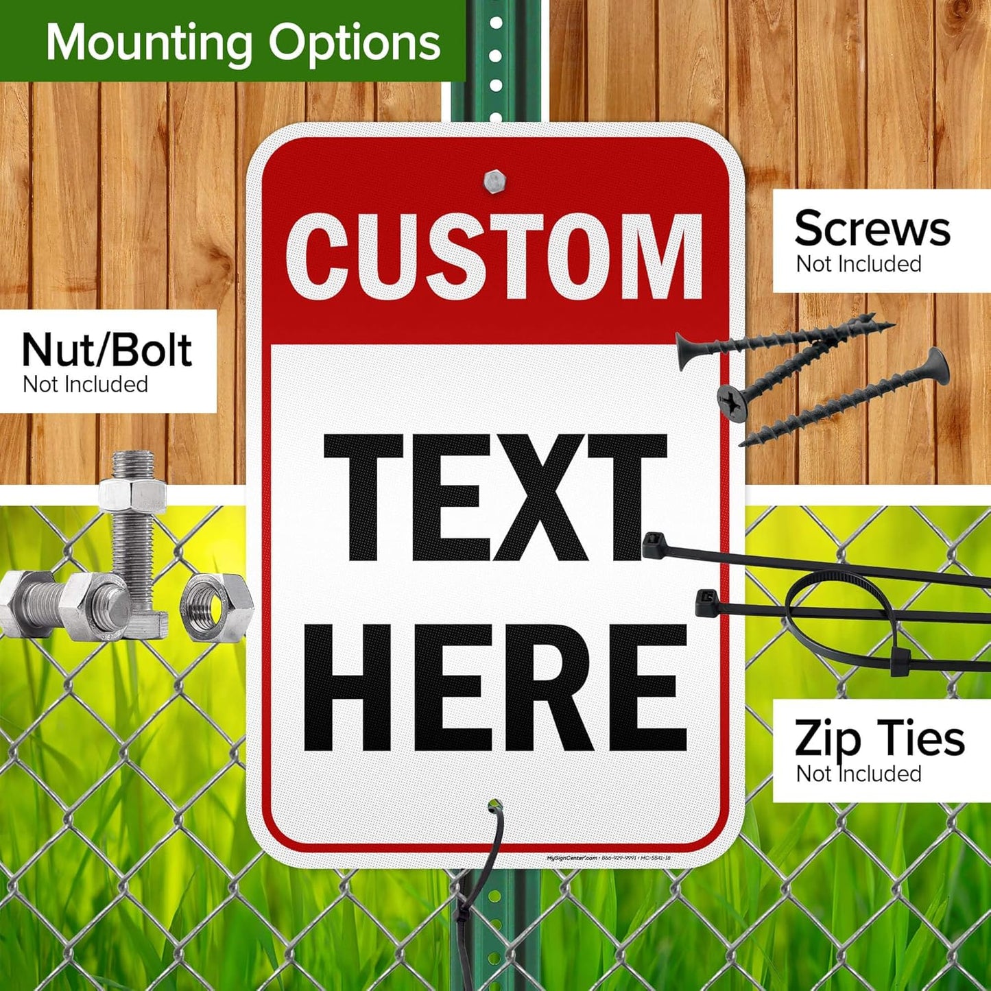 Custom Sign, Custom Sign for Business, Indoor/Outdoor use. 12x18 Inches, 3M EGP Reflective, Rust Free .063 Aluminum, Fade Resistant, Made in USA by My Sign Center (Header)