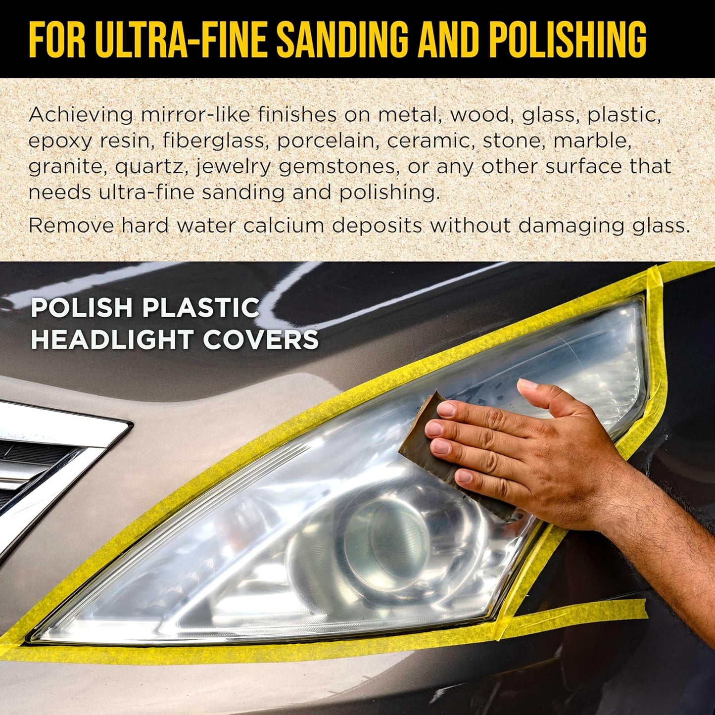 Dura-Gold Premium 10000 Grit Wet or Dry Sandpaper Sheets, 5-1/2" x 9", Box of 25 - Auto Car Color Sanding Detailing, Polishing Wood, Plastic Glass, Epoxy, Stone, Metal Finishing Hand Sand Block Sander