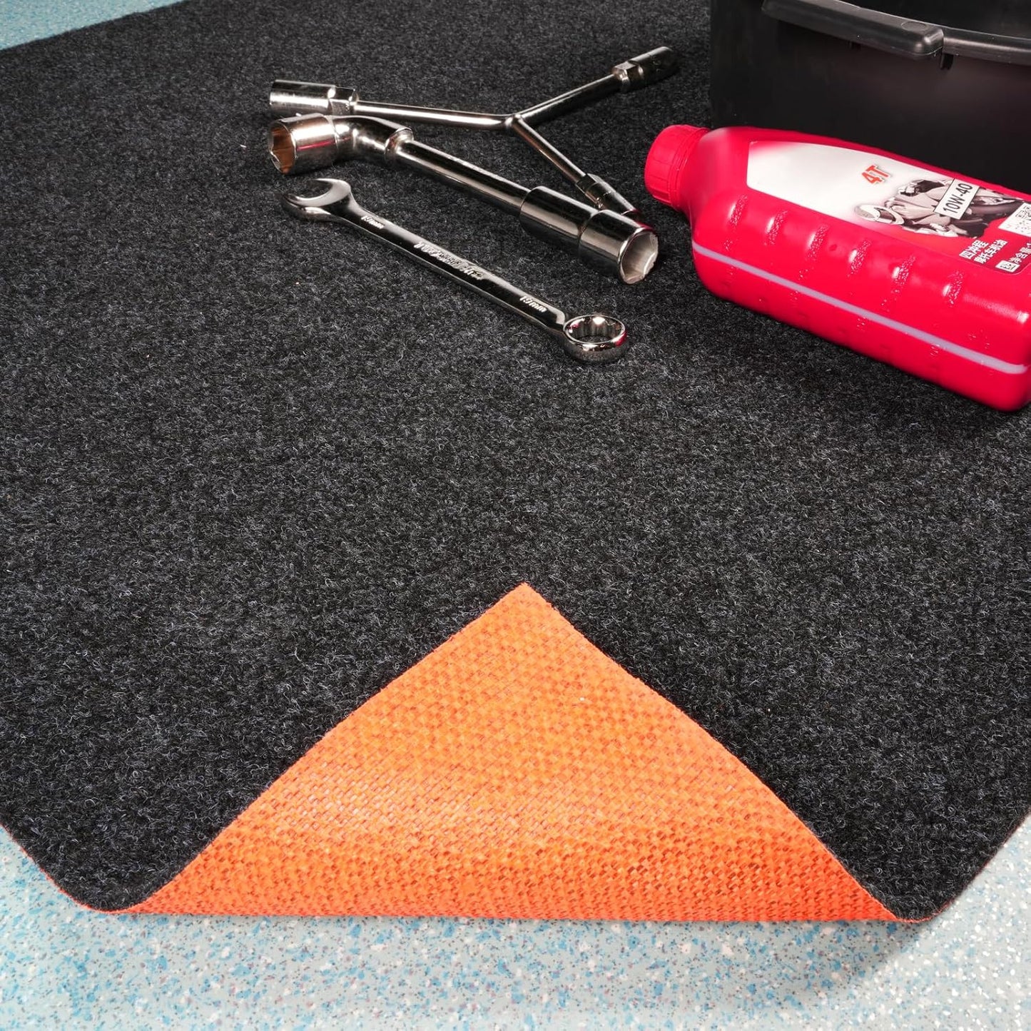 Heavy Duty Oil Spill Mat, Garage Floor Mat for Under Car, 64" X 32", Waterproof, 1/4" Rubber Backing Protects Floor, Reusable, Absorbs All Types of Spills, Oil Absorbent Pads (Black, 64" x 32")