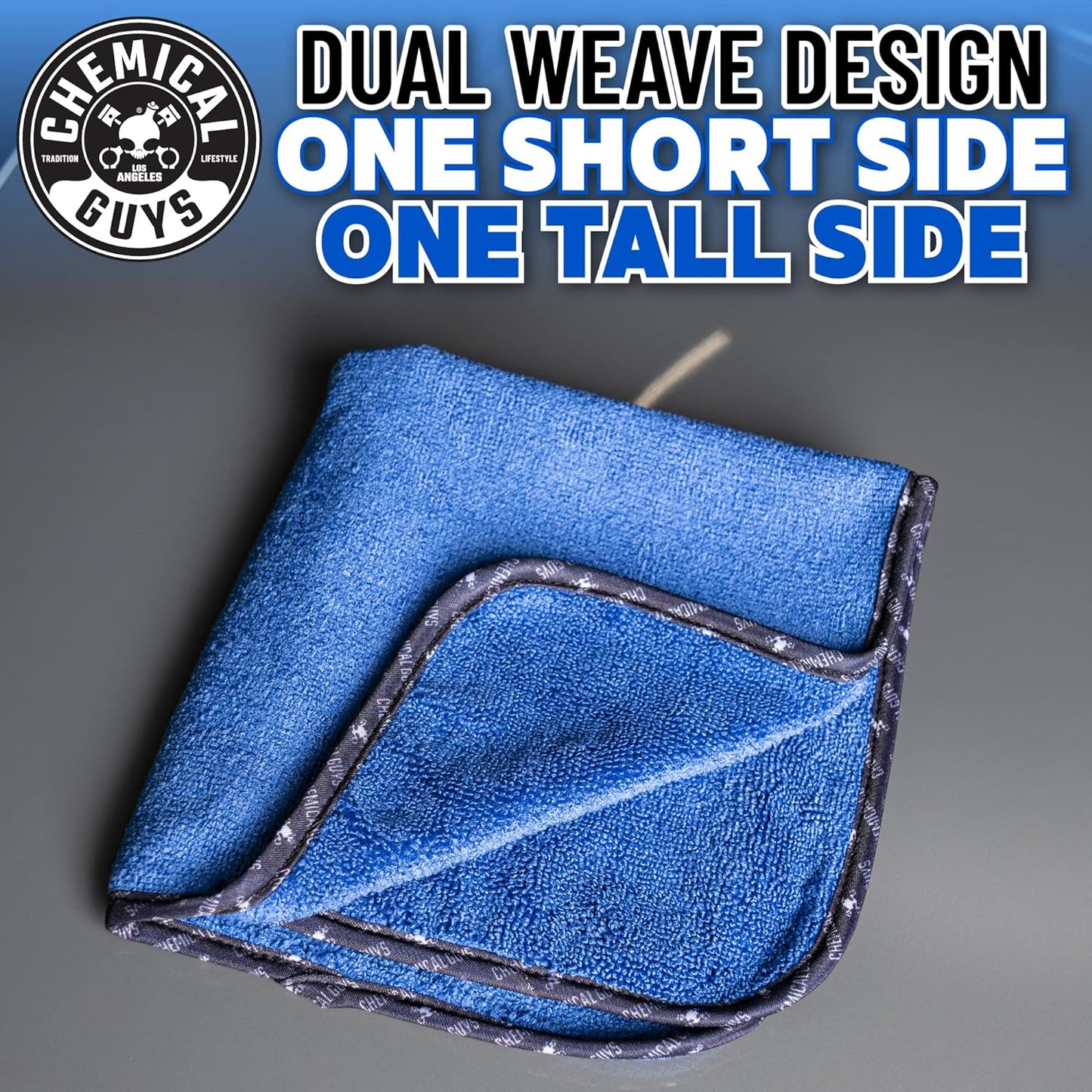 Chemical Guys MIC110012 Professional Grade Premium Microfiber Towels, Blue (16 Inch x 16 Inch) (Pack of 12) - Safe for Car Wash, Home Cleaning & Pet Drying Cloths