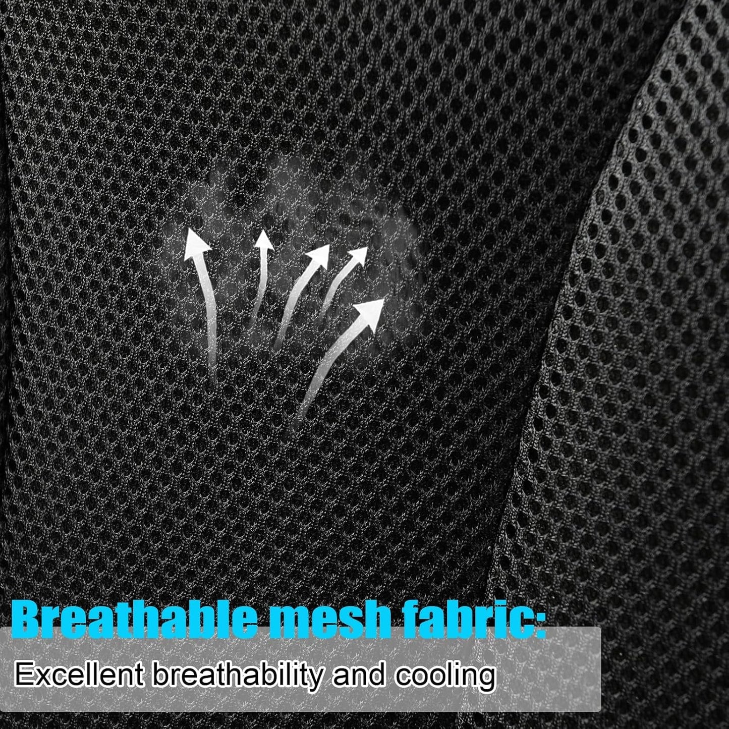 GIANT PANDA Fit Chevy Equinox Trax Malibu Blazer Trailblazer Traverse Tahoe Front Car Seat Cover, 3D Air Mesh Breathable Seat Protector（Black 2-Pack）