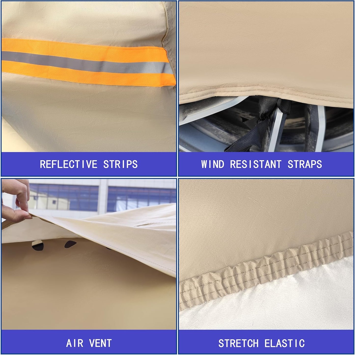 Heavy Duty Outdoor Car Cover Custom Fit for Hummer H2,Windproof All Weather Waterproof Sun Rain UV Dust Snow Protection Outdoor Car Covers