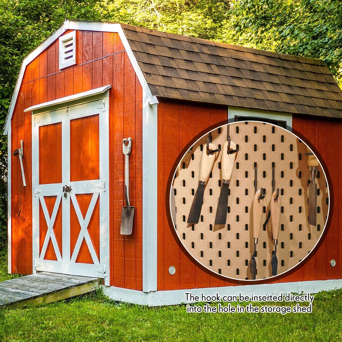 Blulu 20 Pcs 2'' Long Shed Hooks Shed Accessories for Hanging Heavy Duty Individual Utility Hooks Universal Wall Mounted J Utility Hangers for Tools Shovels Rakes Storage (Silver)