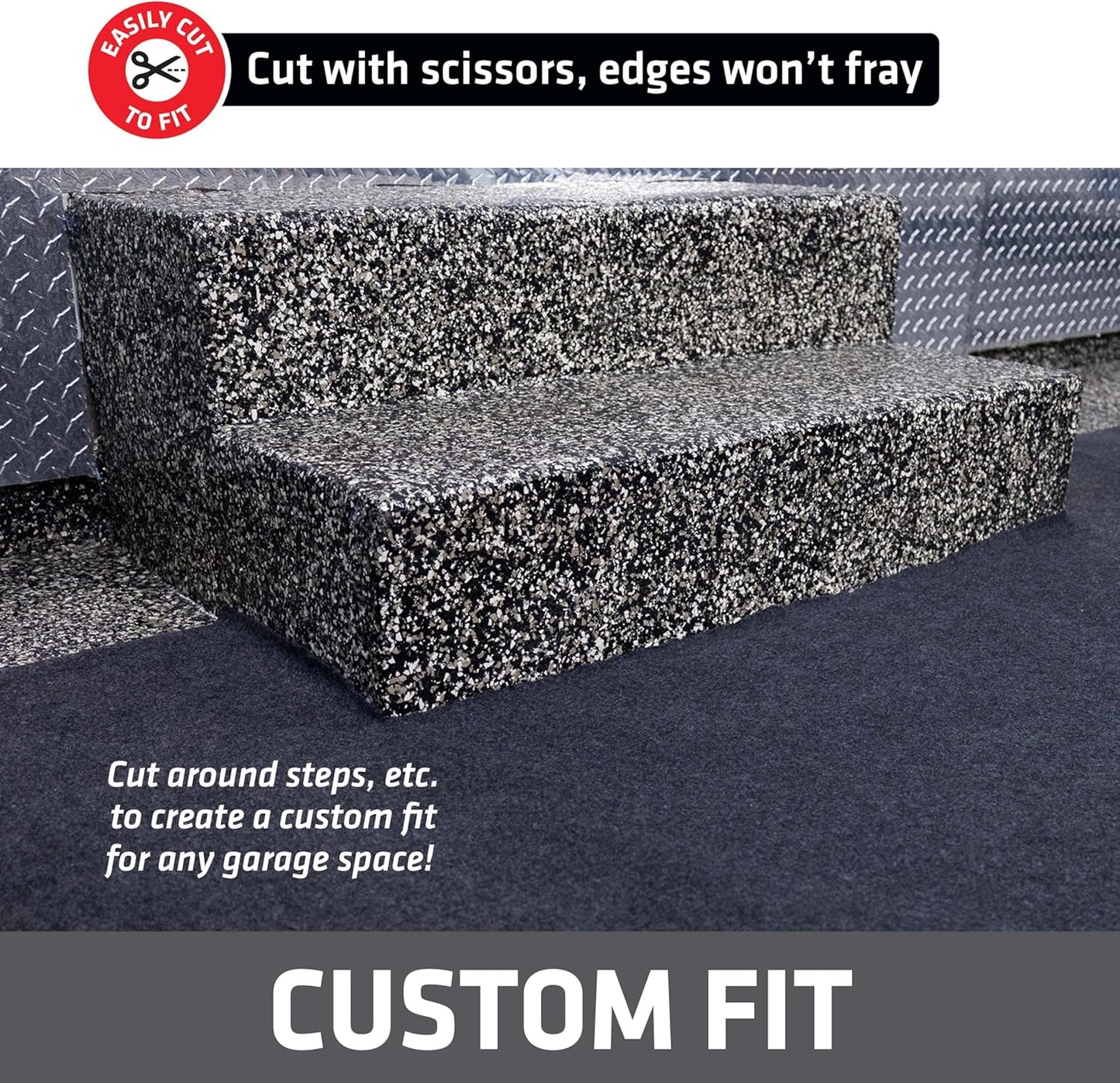 Drymate Garage Floor Runner Mat, (8'10" x 2'6"), Protects Surfaces, Absorbent, Waterproof, Slip-Resistant, Quick Dry Carpet Fabric, Trimmable & Washable (USA Made) (Charcoal)